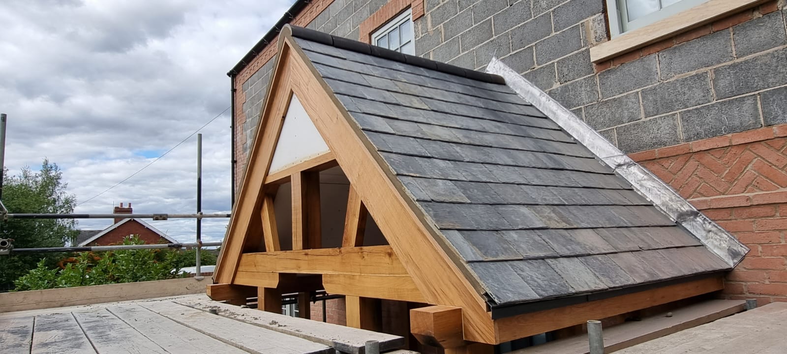 Misura Custom Joinery — oak framed porch architectural timber work Rotherham South Yorkshire